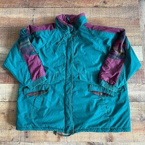 Outbook Vintage Men's Blue Green and Purple Full Zip Utility Warm Jacket -3X